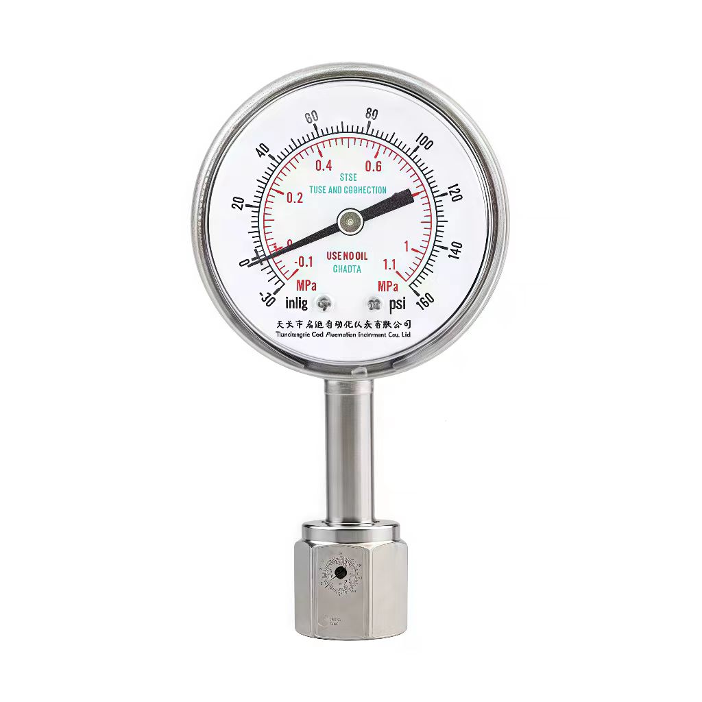 Full stainless steel (shock resistant) double needle double tube differential pressure gauge YCSH (N)